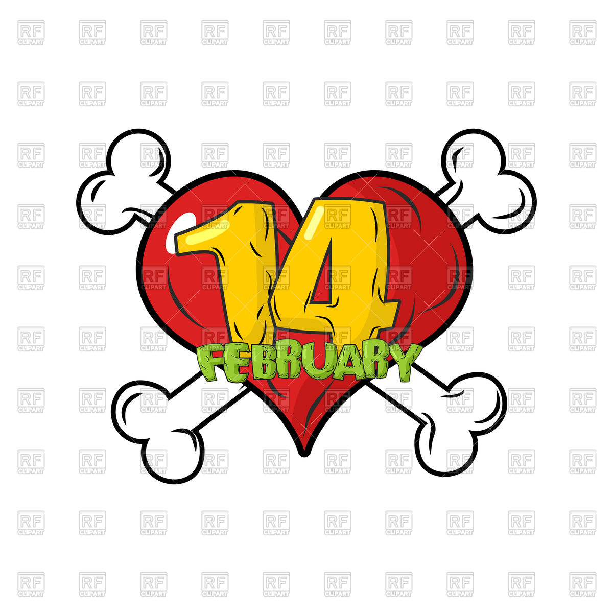 1200x1200 Valentines Day Emblem. Red Heart And Bones. Royalty Free Vector