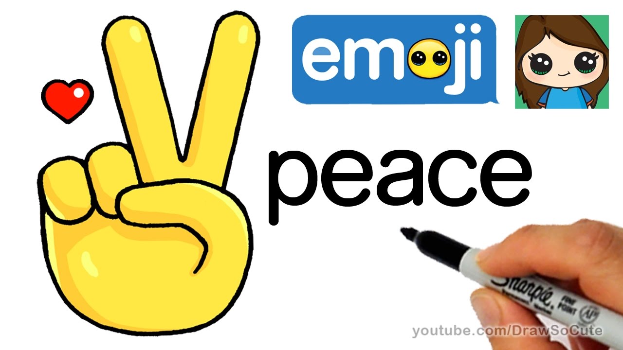1280x720 How To Draw Peace Sign Hand Emoji