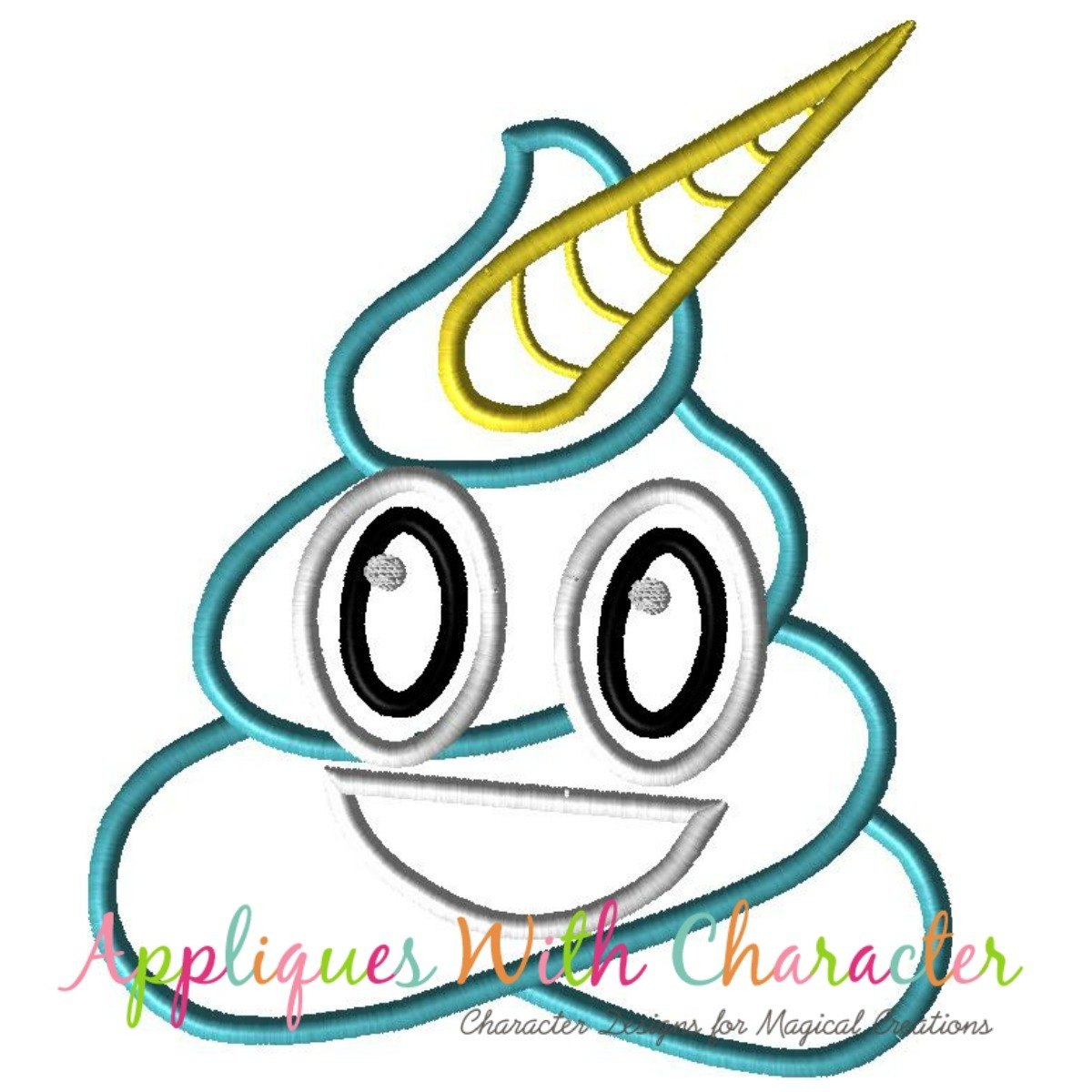 1200x1200 Poop Unicorn Emoji Applique Design By Appliques With Character
