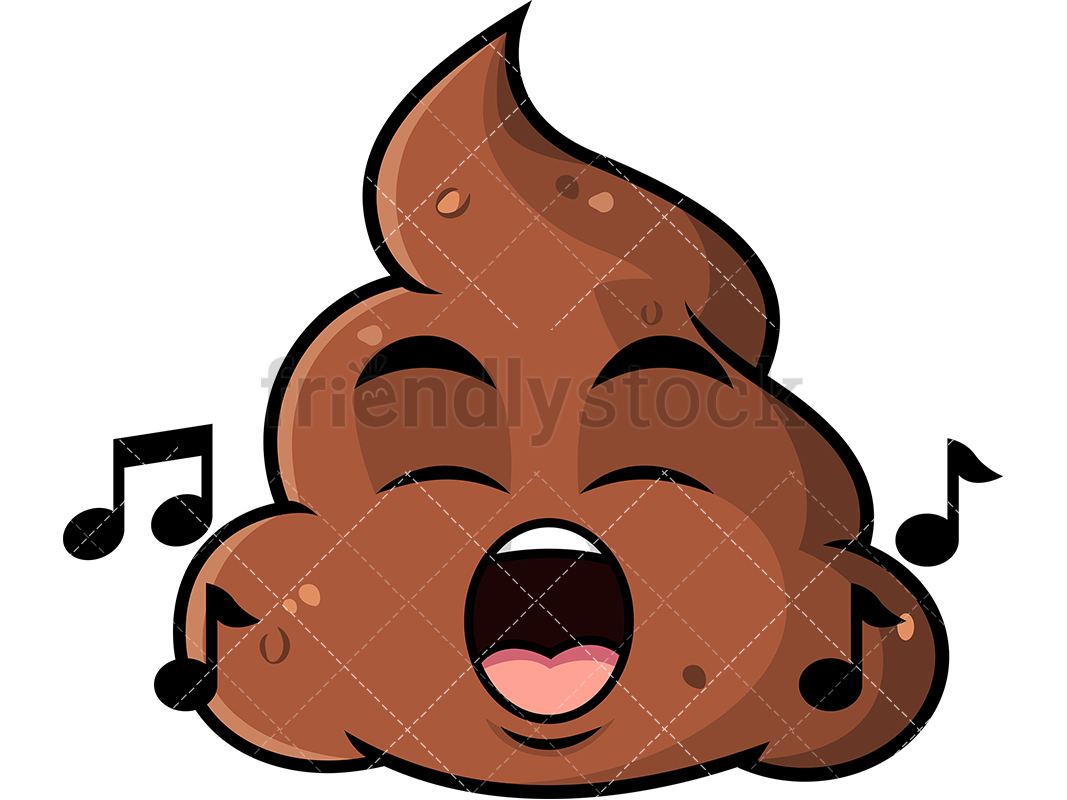 1067x800 Singing Poop Emoji Cartoon Vector Clipart