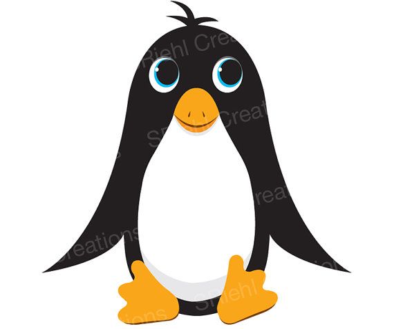 570x477 Cute Penguin Clipart Commercial Use Ocean Animals Sea Life Art