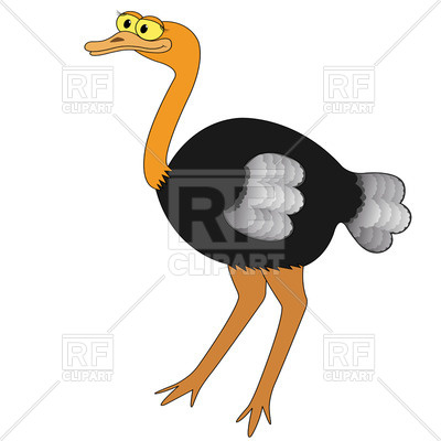 400x400 Cute Cartoon Ostrich Royalty Free Vector Clip Art Image