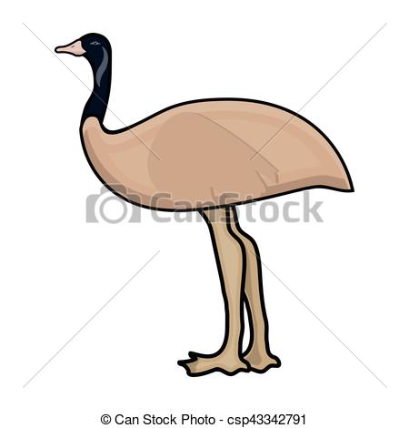 450x470 Emu Icon In Cartoon Style Isolated On White Background . Eps