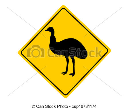 450x380 Emu Warning Sign Vectors Illustration