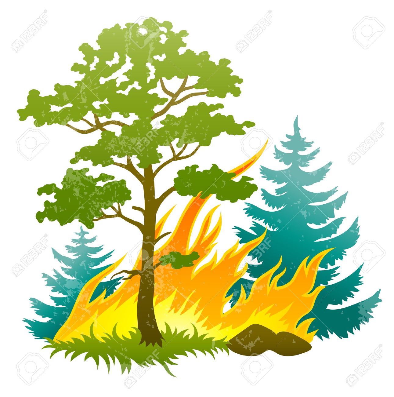 1291x1300 Collection Of Forest Fire Drawing High Quality, Free