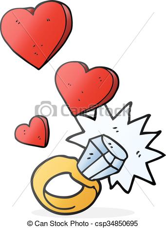 341x470 Freehand Drawn Cartoon Diamond Engagement Ring Eps Vectors