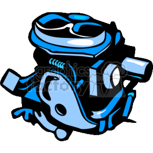 300x300 Royalty Free Blue Engine 172162 Vector Clip Art Image
