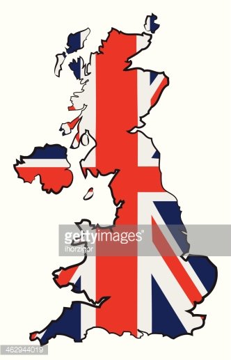 332x517 Map Of England With Flag Premium Clipart