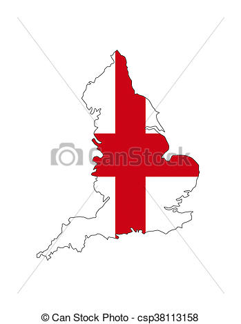349x470 England Map Shape. England Uk Country Flag Map Shape Stock