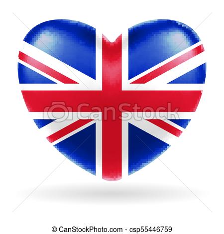 450x470 England United Kingdom Flag Heart Shape Vector Clipart Vector