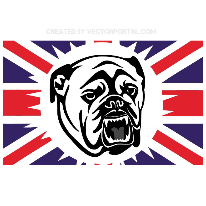 660x660 British Bulldog And English Flag Vector