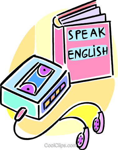 379x480 Learning To Speak English Using Tapes Royalty Free Vector Clip Art