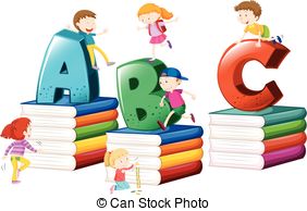 282x194 Children And English Alphabets Illustration Vector Clip Art