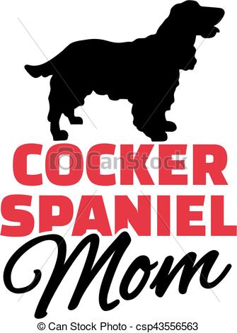 335x470 Cocker Spaniel Mom With Dog Silhouette Clip Art Vector