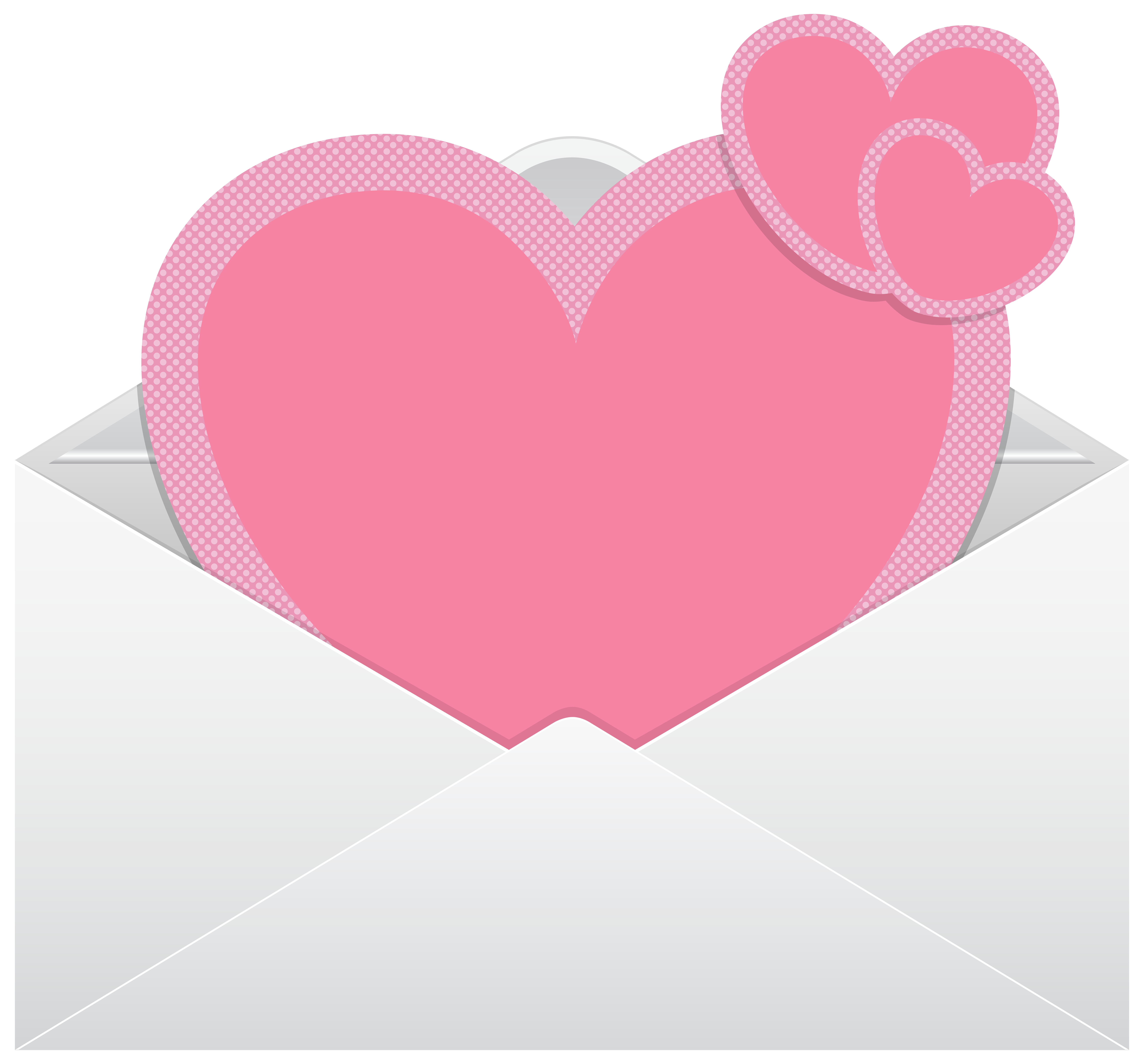 8000x7440 Envelope With Pink Hearts Transparent Png Clip Art Image