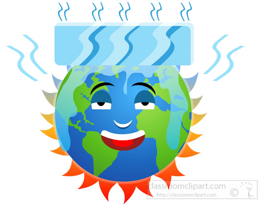 550x421 Environment Clipart Burning Earth Character Cooling Itself