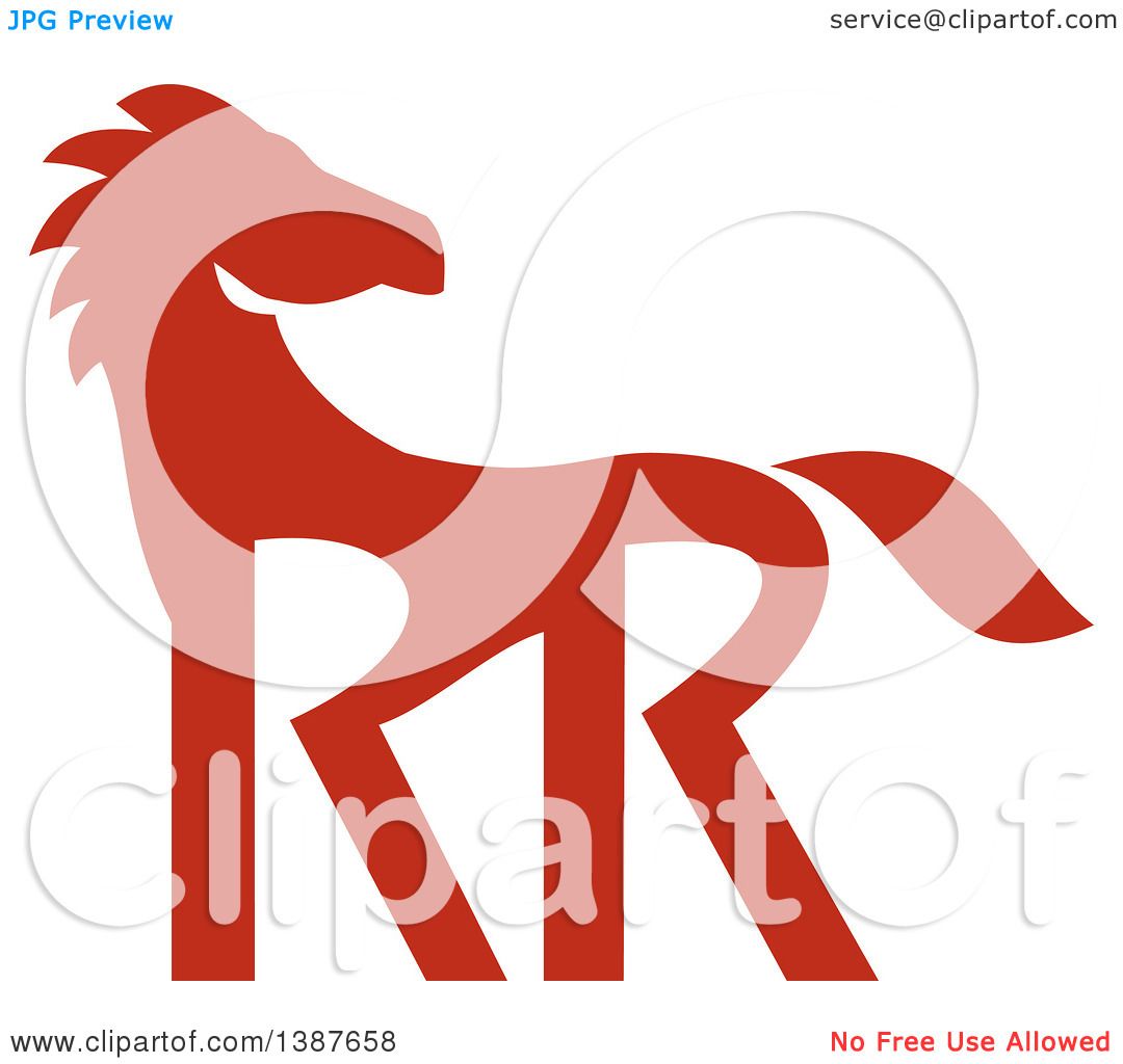 1080x1024 Clipart Of A Retro Silhouetted Red Horse With Double Rr Legs