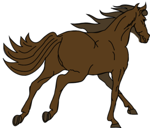 299x255 Running Brown Horse Clip Art