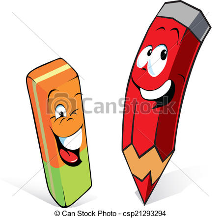 450x444 Pencil With Eraser On White Background Eps Vectors