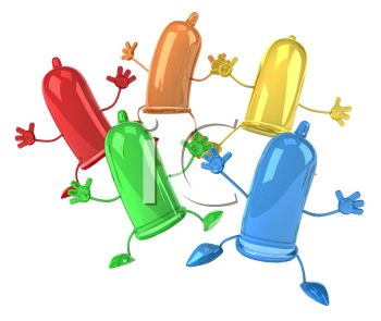 350x295 Royalty Free Clipart Image A Group Of Condom Cartoon Characters