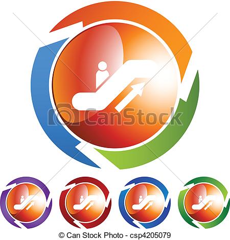 450x470 Escalator Web Button Isolated On A Background. Eps Vectors