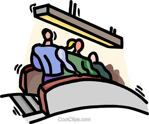 480x400 Going Down The Escalator Royalty Free Vector Clip Art Illustration