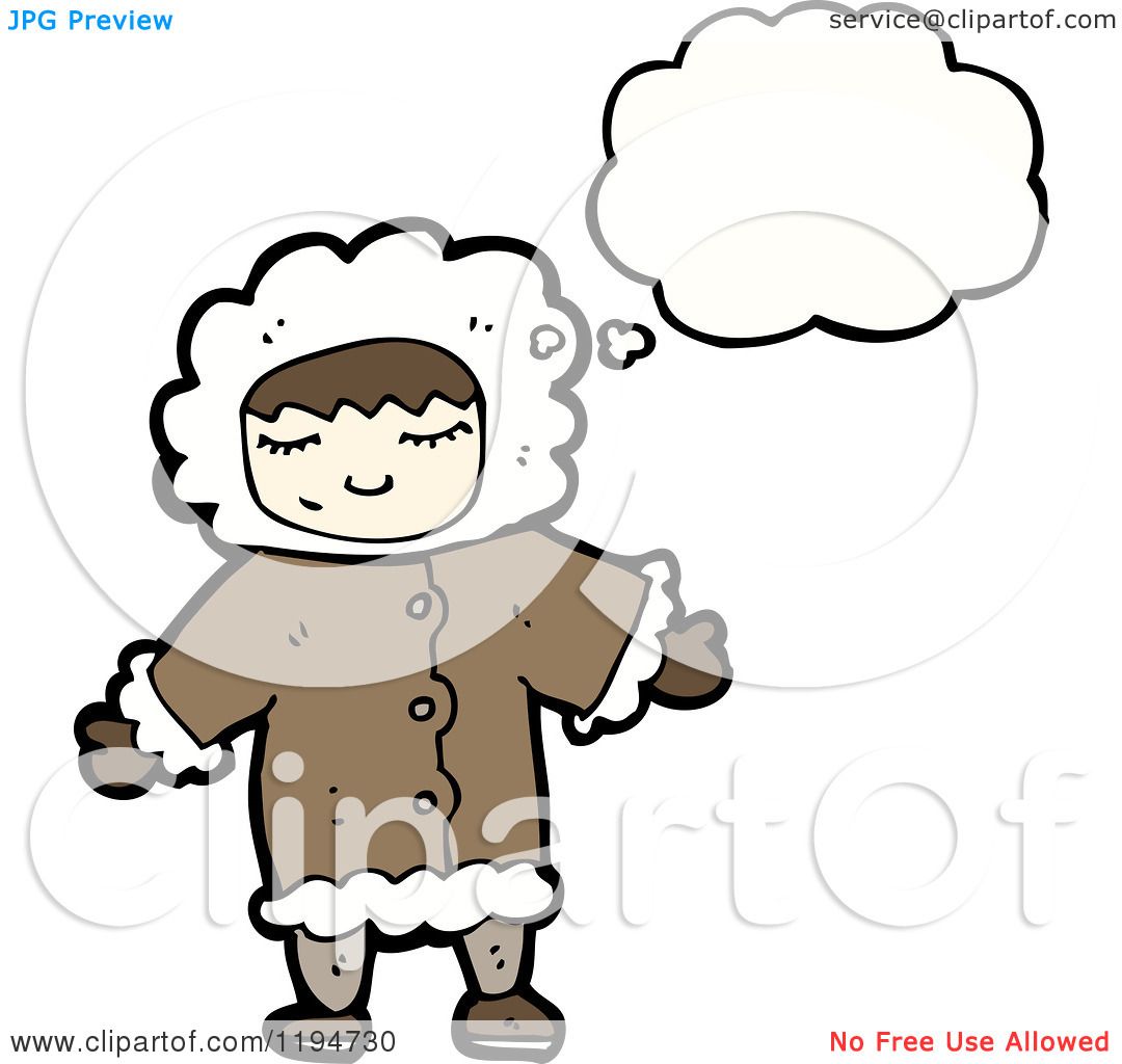 1080x1024 Cartoon Of An Eskimo Girl Thinking