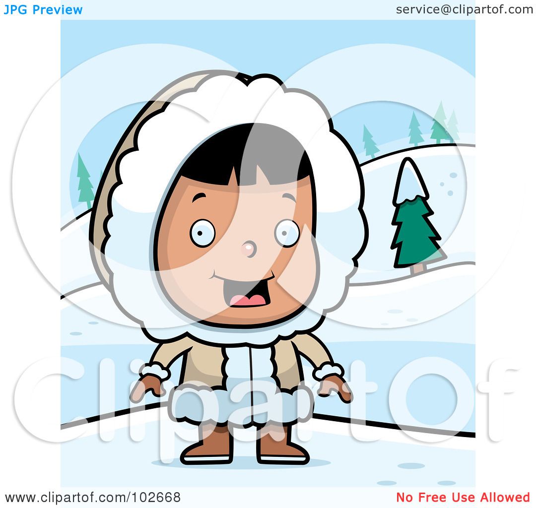 1080x1024 Royalty Free (Rf) Clipart Illustration Of A Happy Eskimo Girl