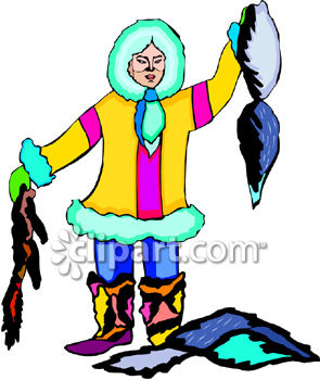 295x350 Royalty Free Clipart Image Eskimo Selling Furs