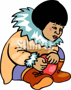 237x300 An Eskimo Child Clip Art Image