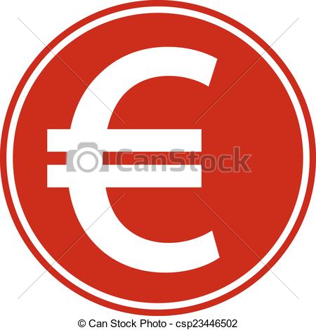 450x470 Euro Button On White Background. Vector Illustration. Vector