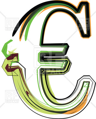 322x400 Colourful Euro Sign On White Background Royalty Free Vector Clip