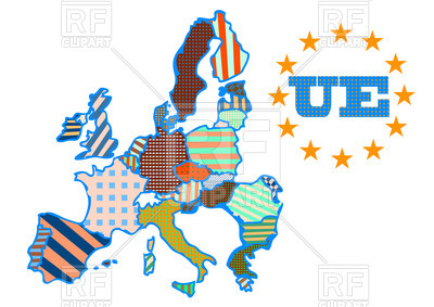 400x283 Abstract Map Of European Union Royalty Free Vector Clip Art Image