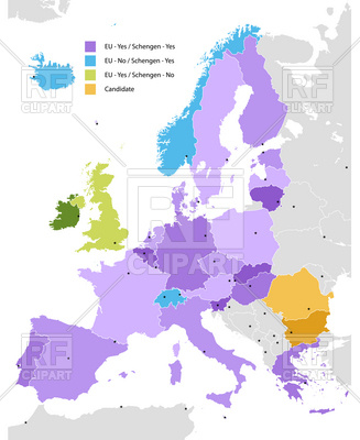 327x400 Boundary Of Schengen Area, Europe Royalty Free Vector Clip Art