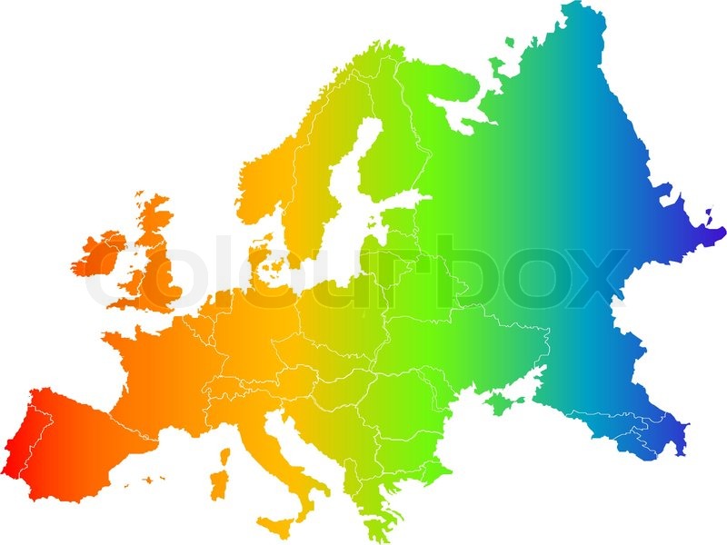 800x600 Abstract Europe Color Vector Map On White Stock Vector Colourbox