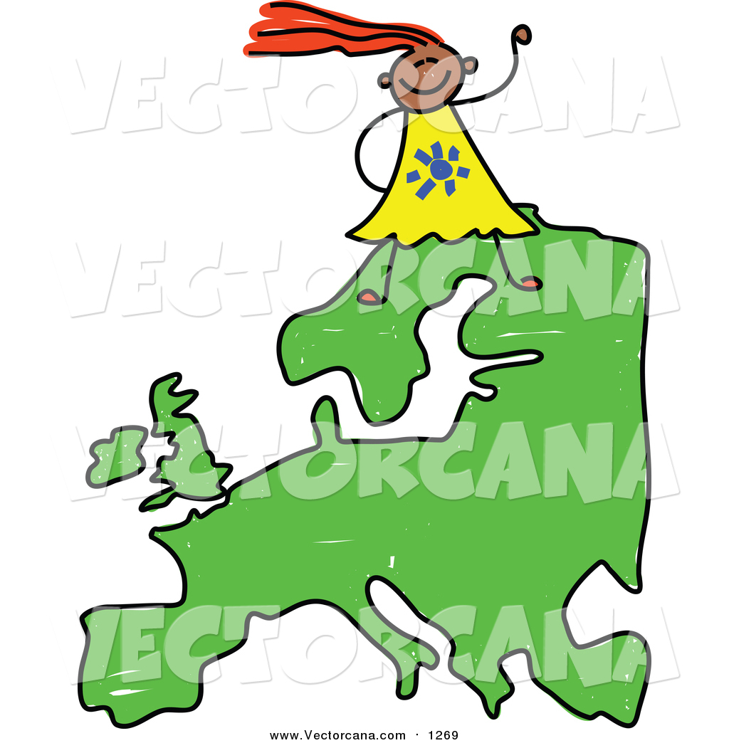 1024x1044 Vector Of A Happy European Girl Walking On A Map Of Asia By Prawny