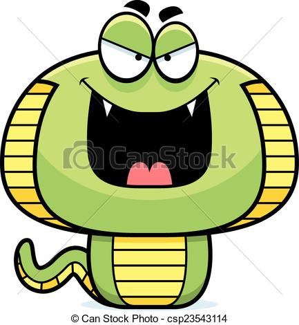 433x470 Evil Cartoon Cobra. A Cartoon Illustration Of An Evil Vector