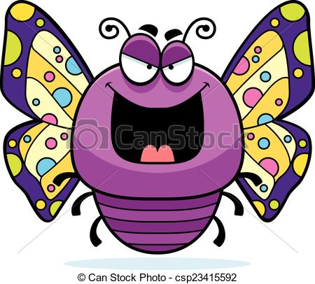 450x406 Evil Little Butterfly. A Cartoon Illustration Of An Evil Eps