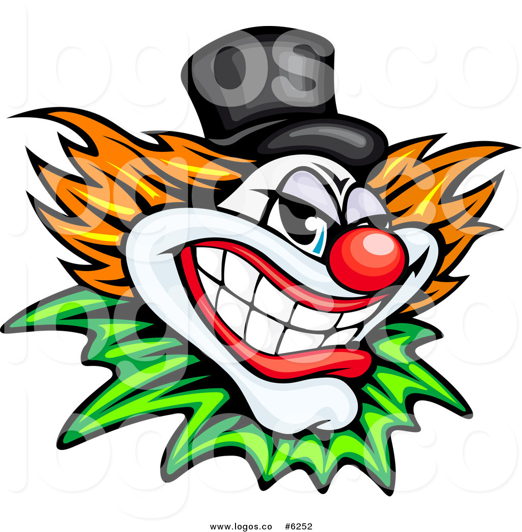 1024x1044 Royalty Free Clip Art Vector Logo Of A Grinning Evil Clown By