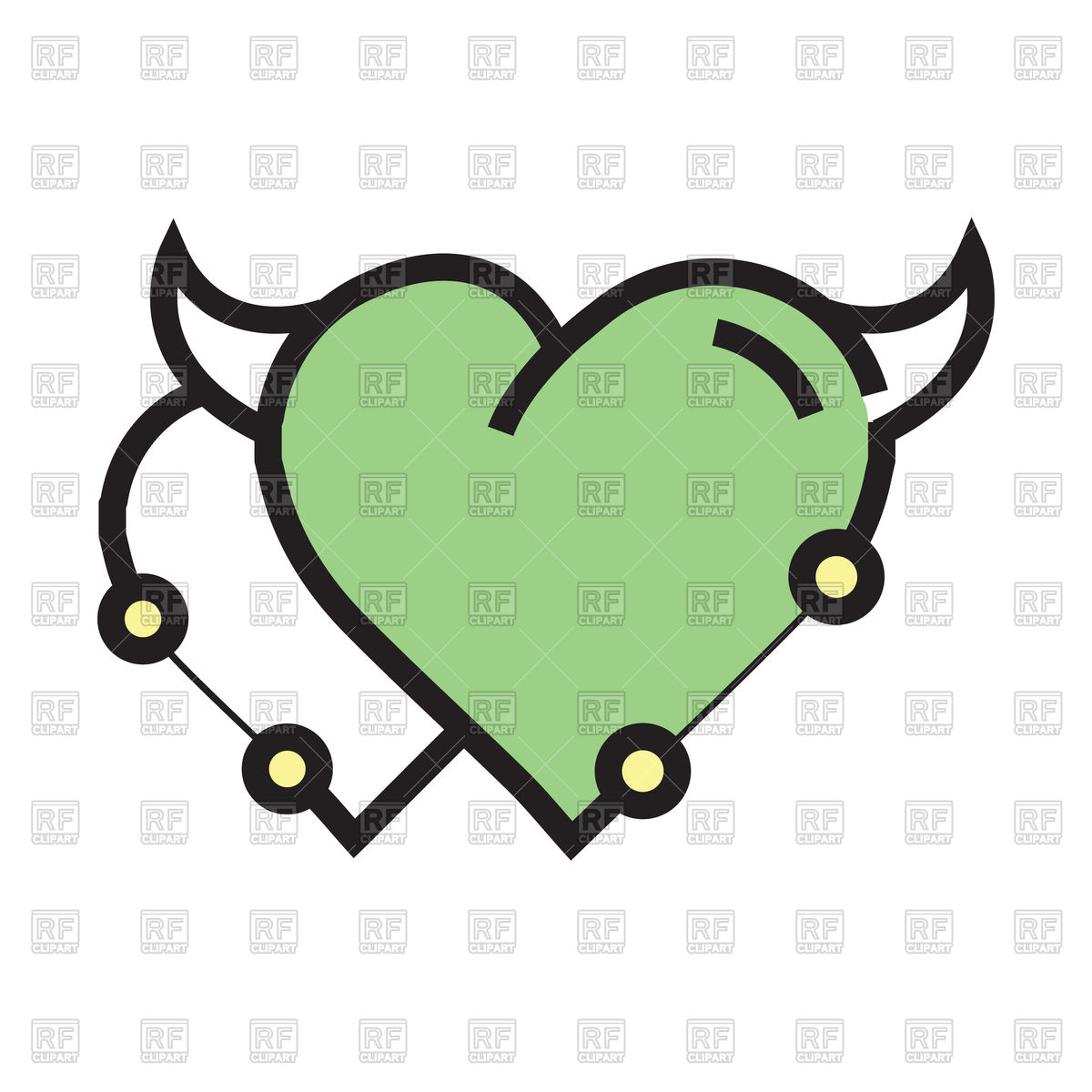 1200x1200 Evil Green Hearts Clipart Collection