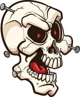 265x320 Evil Skull. Vector Clip Art Illustration With Simple Gradients