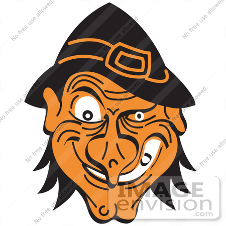 450x450 Royalty Free Cartoon Clip Art Of An Evil Warty Halloween Witch'S