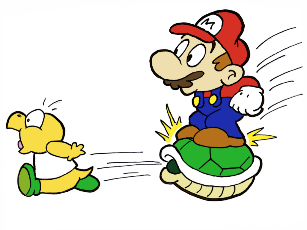 1024x768 Mario Clipart Turtle Shell