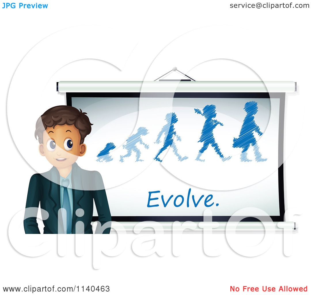 1080x1024 Cartoon Of A Businessman Or Teacher Discussing Evolution 3