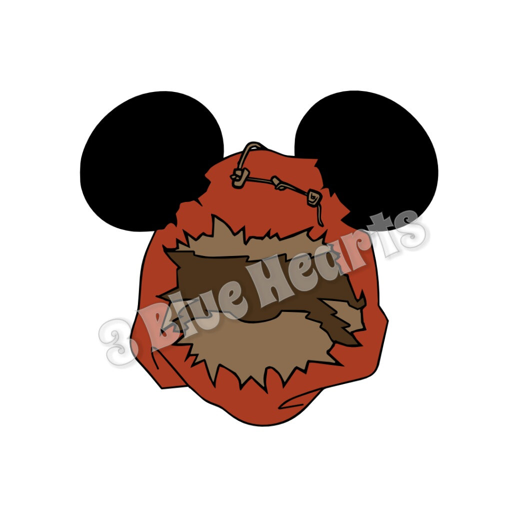 1024x1024 Star Wars Ewok Mickey Head, Ewok Mickey Head, Ewok Svg Dxf Pdf