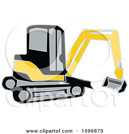450x470 Clipart Black And Yellow Earth Mover Excavator