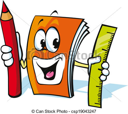 450x400 Funny Exercise Book Cartoon Eps Vector
