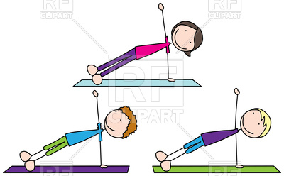 400x248 Cartoon Illustration Of Kids Exercising Royalty Free Vector Clip