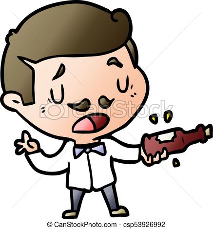 437x470 Cartoon Wine Expert Explaining Eps Vectors