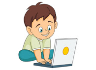 195x142 Clipart Boy On Computer Student Using Clip Art Vector Image
